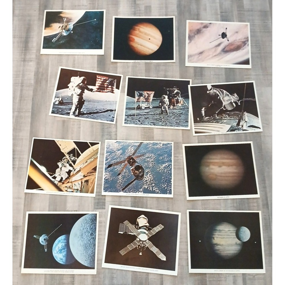 NASA APOLLO 17 8x10 Color Photo Lot of 12 Pioneer 10 Shots Skylab